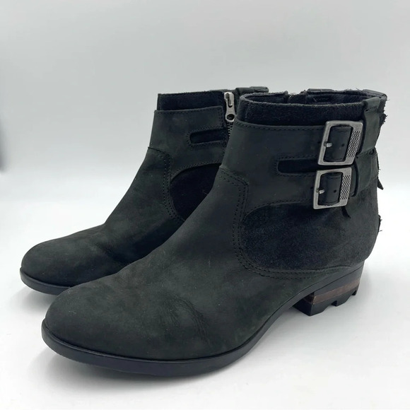 Sorel Lolla waterproof black suede ankle Boots size 9 - Picture 5 of 9